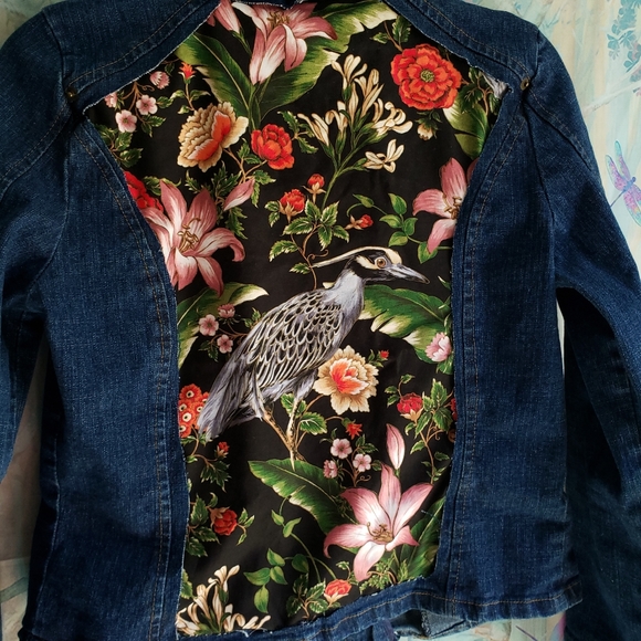 Sold Reworked Artsy Denim Jacked Back Cut Out - Picture 5 of 12